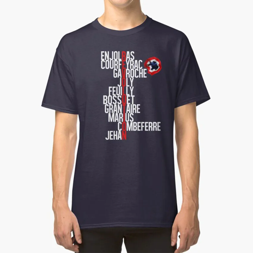 Barricade Boys T - Shirt Les Poverages Les Mis Barricade Boys Revolution Enjolras Grantaire Mestieri Marius