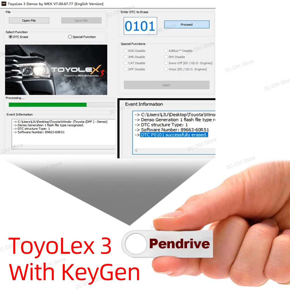 2023 Toyolex 3 Con Unlimited Keygen Denso Toyota Lexus Mascheramento Dtc Software Funzona Con Kess /Ktag Freeship Usb