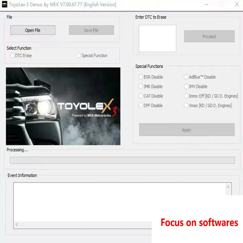 Software Per Toyolex 3 Con Chiave Illimitata Per Lexus Denso Mascheramento Dtc Disabilita Funziona Per Kess Ktag Ecu Tuning