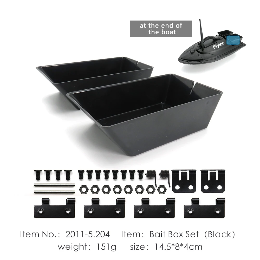 2011-5 Rc Bait Boat Pezzi Di Ricambio Accessori Accessori Per Silo Doppio Aggiornato Per Flytec 2011-5 Bait Boat, Nero