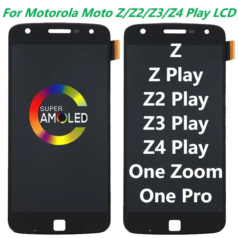 Testato Originale Amoled Per Motorola Motoz Z2 Z3 Z4 Play One Pro One Zoom Display Lcd Touch Screen Digitizer Assembly Sostituzione