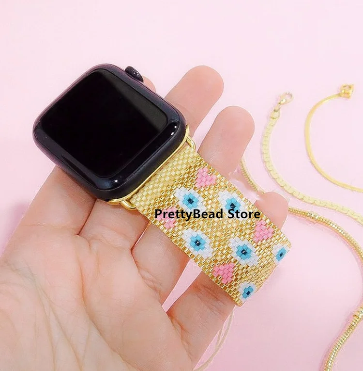 Smart Watch Band For Women Tassel Jewelry Strap Watch 38Mm 40Mm 42Mm 44Mm Bands For Apple Watch Miyuki Seed Beads Bracelet