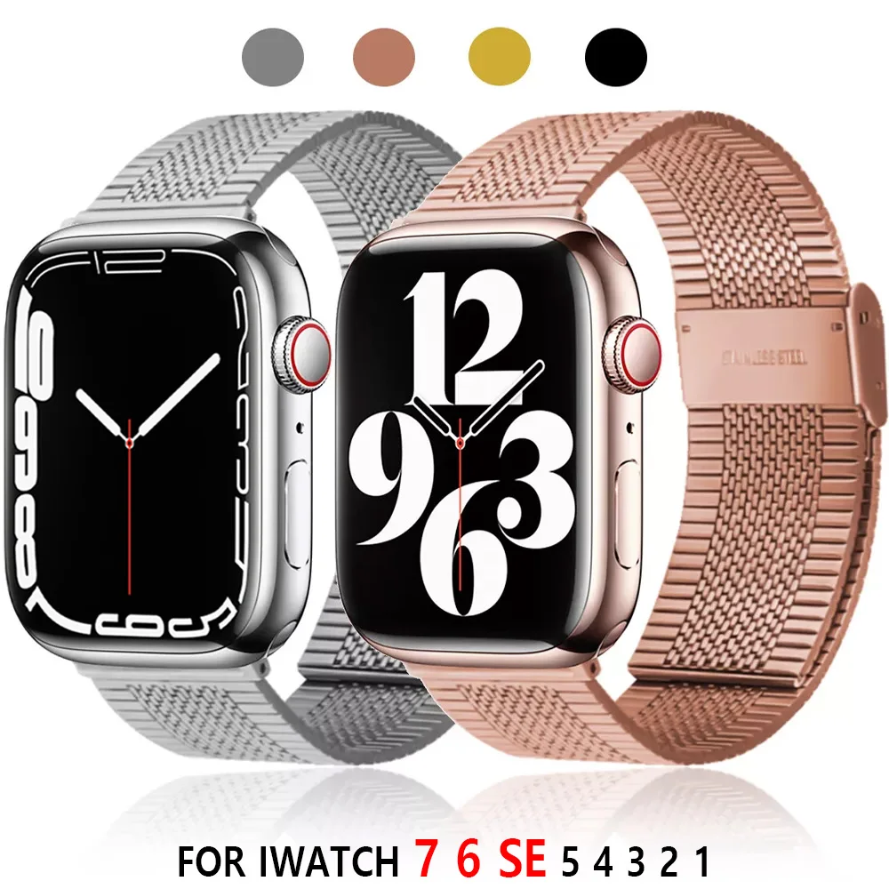 Milanese Strap For Apple Watch Band 7 6 Se 45Mm 41Mm Smart Series 543 44Mm 42Mm 40Mm 38Mm Stainless Steel Bracelests Accessories