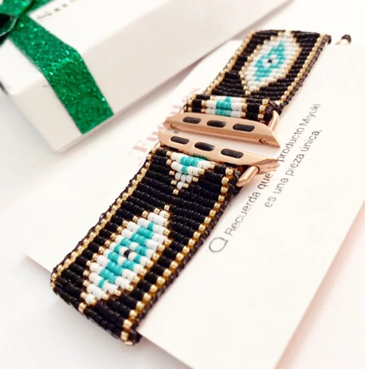 Vendita Calda Nuovo Design Di Lusso Miyuki Perline Apple Watch Band Fitness Smart Strap Per Apple Watch Band