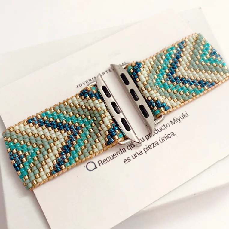 Vendita Calda Nuovo Design Di Lusso Miyuki Perline Apple Watch Band Fitness Smart Strap Per Apple Watch Band