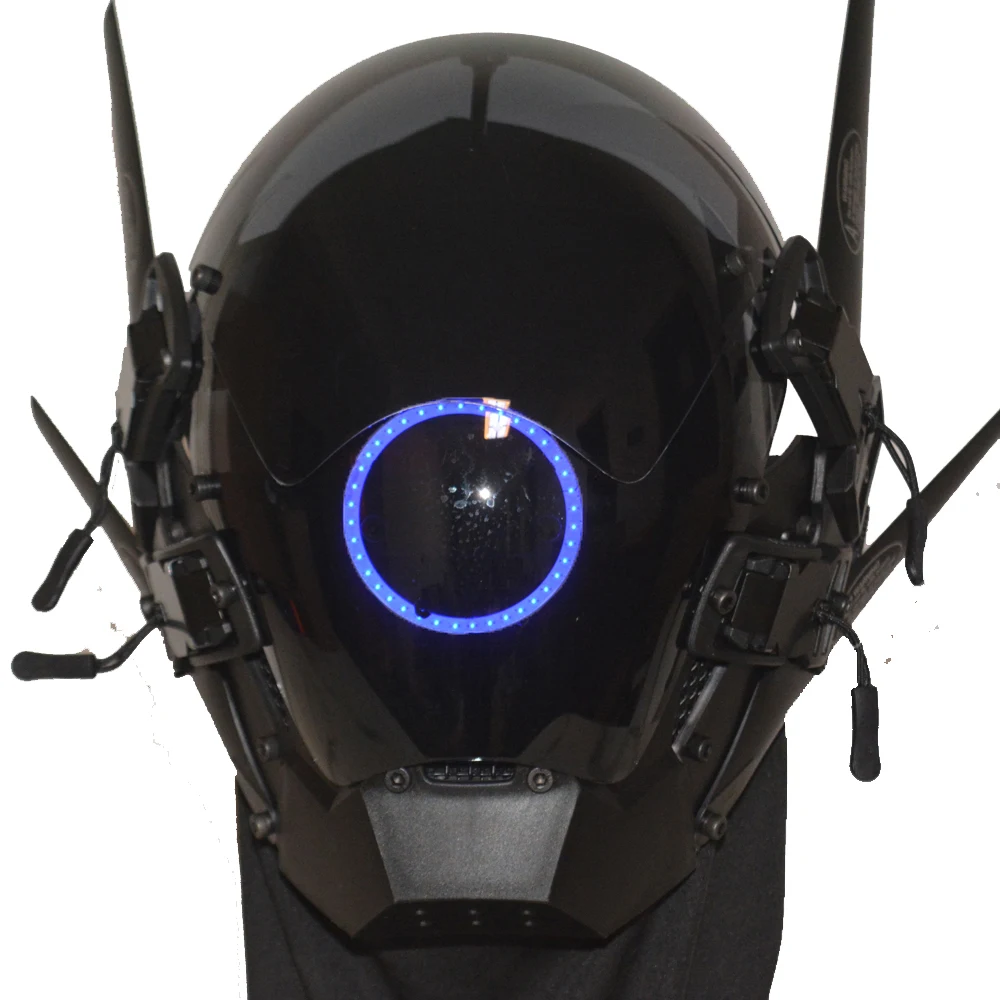 Con Led Cyberpunk Mask Flying Gundam Wings Mech Mask Cosplay Cyberpunk Masks Movie Prop Street Shooting Prop