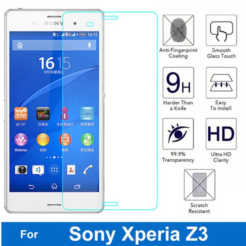 Vetro Temperato 9H Per Sony Xperia Z3 D6633 D6643 Pellicola Proteggi Schermo Per Sony Xperia Z3 Vetro Protettivo