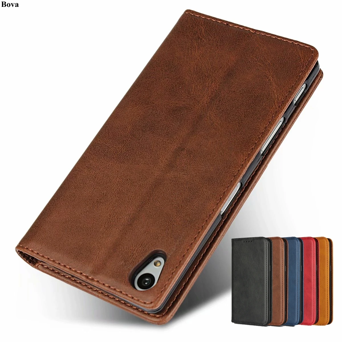 Custodia In Pelle Per Sony Xperia Z3 5.15 "D6603 D6633 Per Sony Z3 Custodia A Conchiglia Porta Carte Custodia Per Attrazione Magnetica Custodia Per Fo