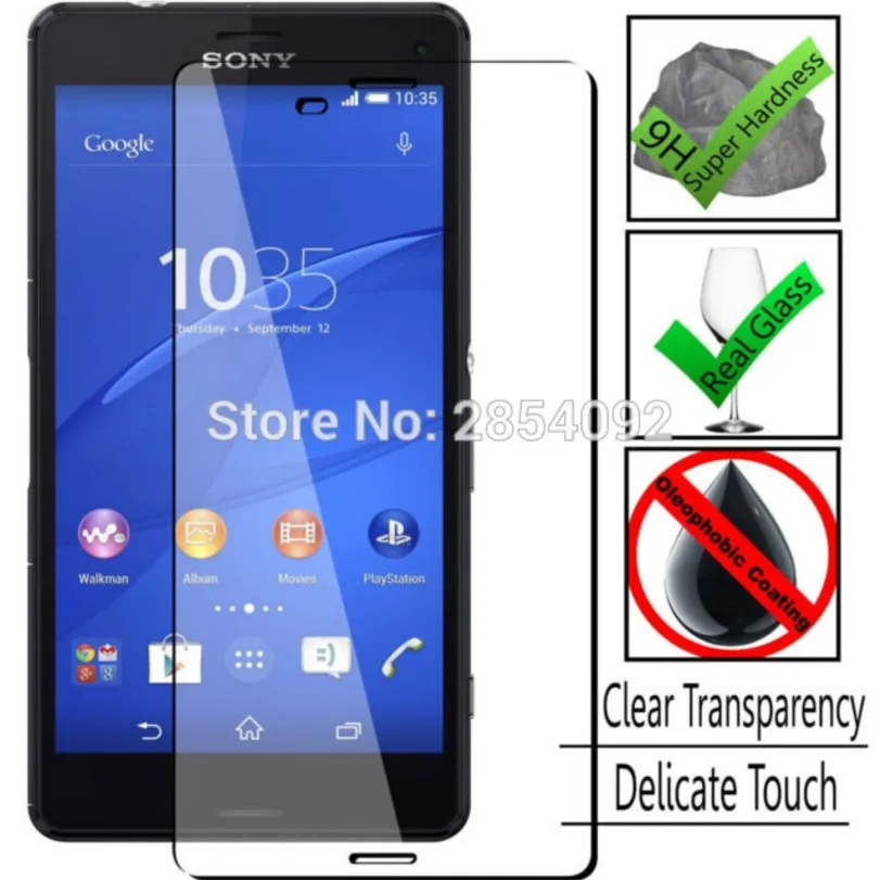 Pellicola In Vetro Temperato 9H Per Sony Xperia Z3 Compact / Z3 Mini D5803 D5833 M55W Per Sony Z3 Compact Screen Protection Verre Trempe