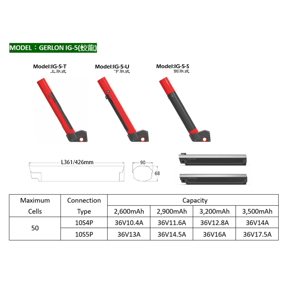 Reention 36V Batteria Integrata 10.4Ah 12.8Ah 14Ah 16Ah 17.5Ah Per 250W 350W 500W Gotrax Cti Torpado Hyper Akuu Sostituzione