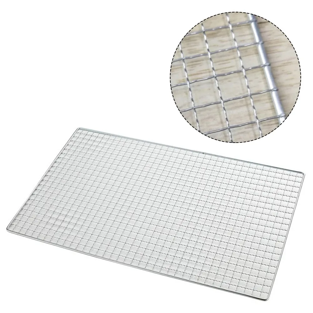 1 Pz Bbq Grate Mesh Barbecue Grill Grid Net Acciaio Inossidabile Giapponese Coreano Per Cucina Forniture Da Cucina Outdoor Picnic Tools