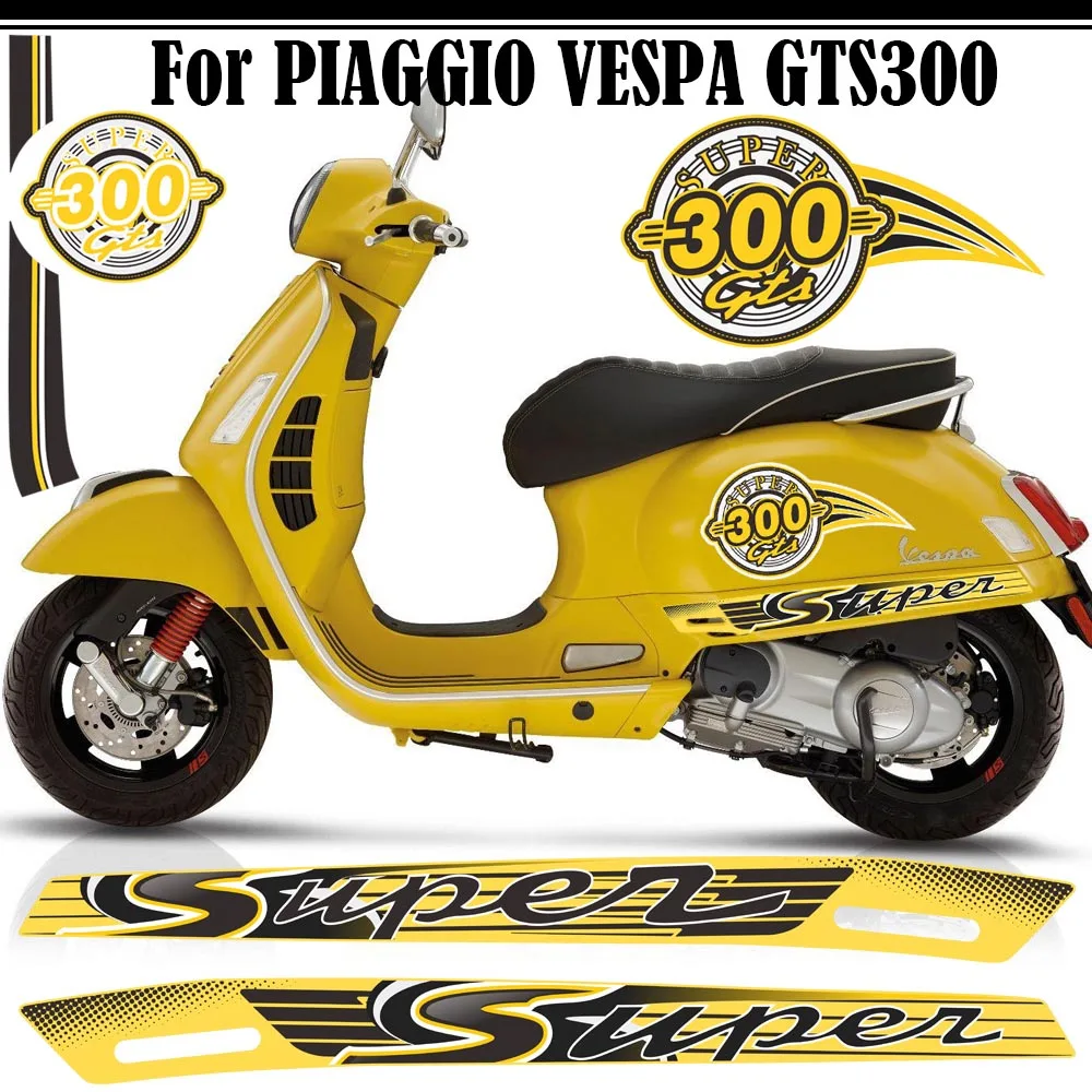 Per Piaggio Vespa Gts 300 Gts300 Sport Super Emblem Riflettente Colore Blu Moto Body Shell Decalcomanie Stickers Adatto