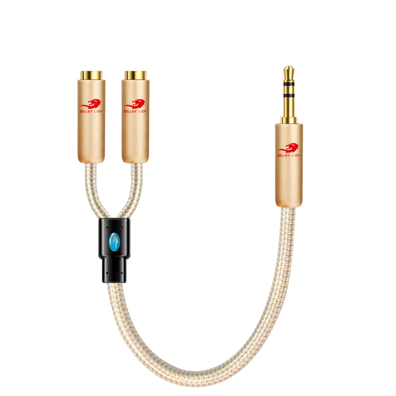 Cavo Di Conversione Di Qualità Mini Jack Da 3.5 A Doppio 3.5 Femmina Per Microfono Per Cuffie Laptop Cavo Splitter Da 1/8 "3 .. 5Mm 25Cm