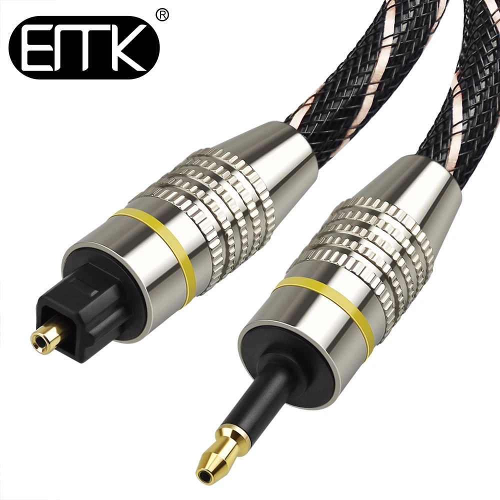 Emk Toslink A Mini Toslink Cable 3.5Mm Digital Sound Spdif Cavo Ottico 3.5 A Adattatore Cavo Audio Ottico Per Tv Box Soundbar