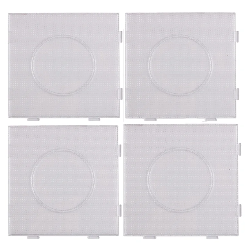 4Pcs 2.6Mm Mini Hama Fuse Beads Trasparente Big Square Pegboards Beads Boards Modello Di Materiale Fai Da Te Perler Artkal Beads Pegboard