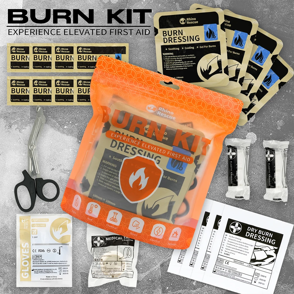 Rhino Rescue Burn Care Kit: Bruciare Medicazioni, Bruciare Pacchetti Di Gel, Crema Rinfrescante, Bruciare Il Kit Di Pronto Soccorso