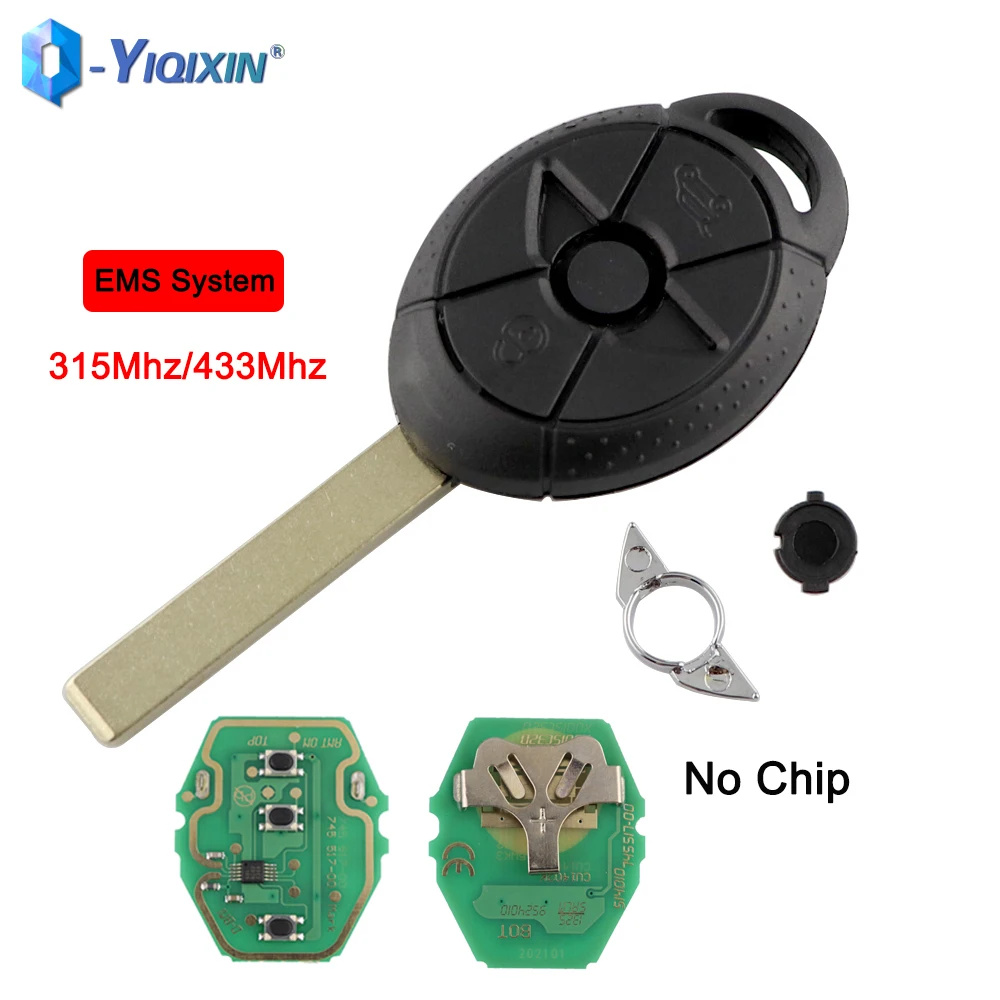 Yiqixin Ews System Chiave Telecomando Per Auto Per Old Bmw Mini Cooper S R50 R53 2005 2006 2007 Fob Shell 315/433Mhz Hu92 Lama Non Tagliata