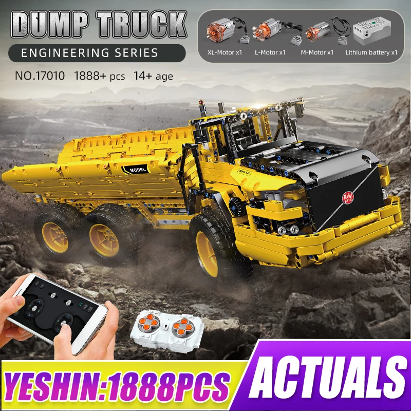 Mold King Technik Muslimate Dumper (6X6) Ferngesteuertes Auto Moc-8002, Muslimfur Kinder Und Erwachsene