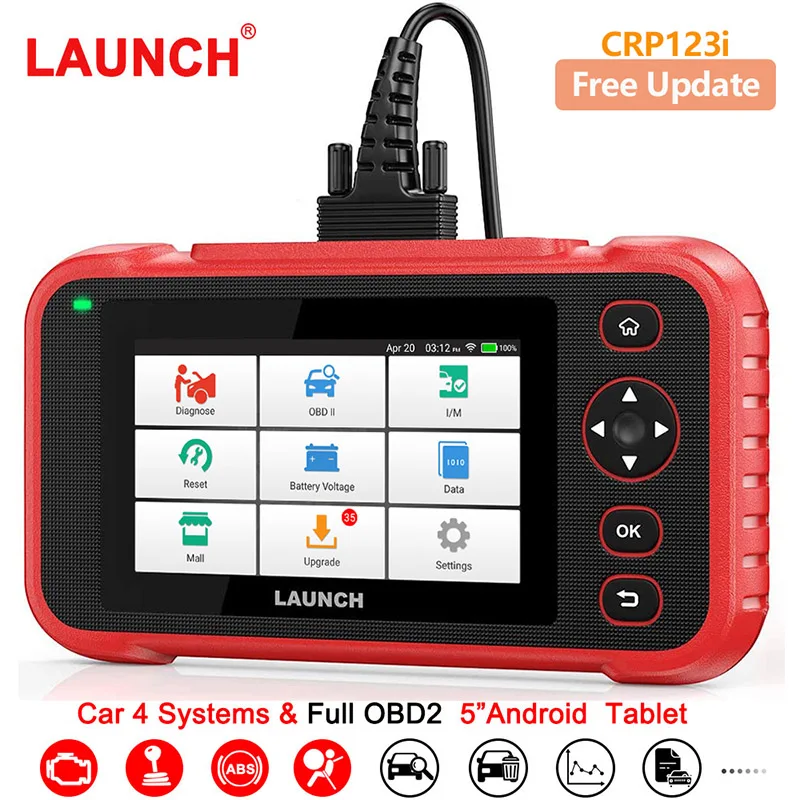 Lancio Crp123I Obd2 Strumento Diagnostico Auto Car Scanner Motore Abs Srs Trasmissione Airbag Obd Automotive Code Reader Aggiornamento Gratuito