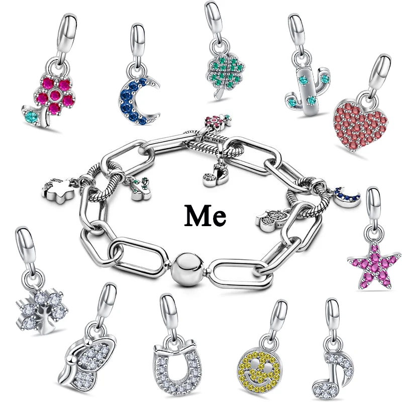 925 Silver Me Series Starfish Moon Ananas Mini Charms Ciondolo Perline Fit Originale Pandora Me Bracciale Gioielli Donna Regali Fai Da Te