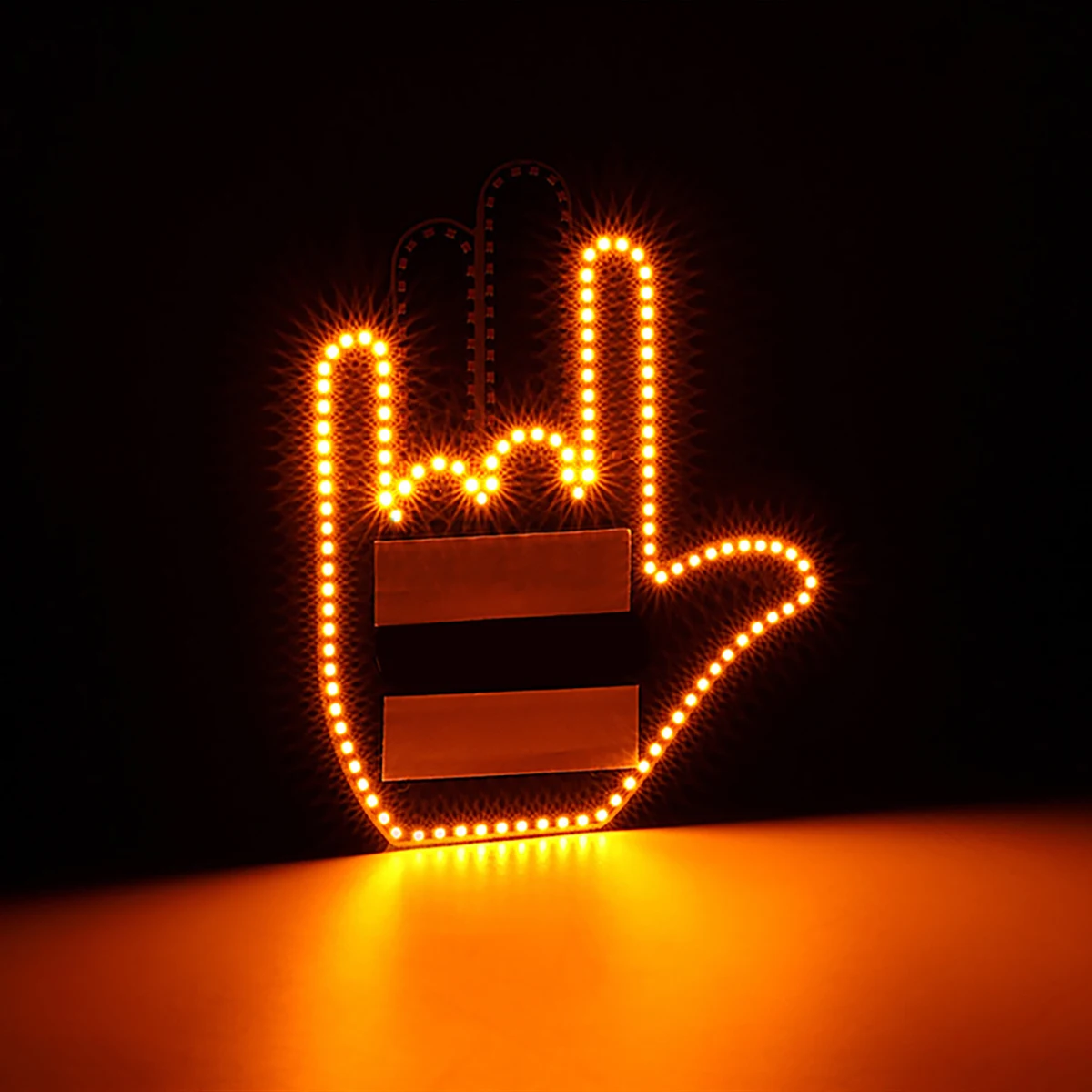 1Set Gesture Led Car Funny Finger Light Con Remote Finger Hand Lamp Sticker Pannello Luminoso Per Driver Back Racing Window 5V