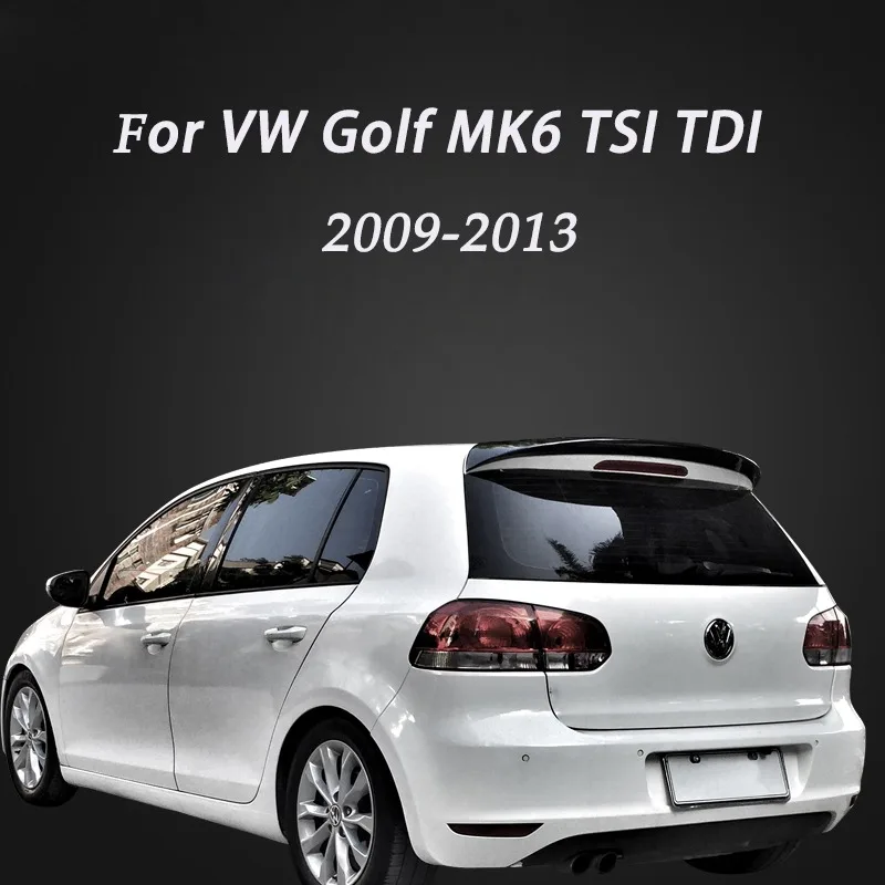 Per Volkswagen Golf 6 Golf Mk6 Tsi Tdi 2009-2013 Car Rear Foor Lip Spoiler Splitter Posteriore Boot Roof Spoiler Wing Abt Style Wing