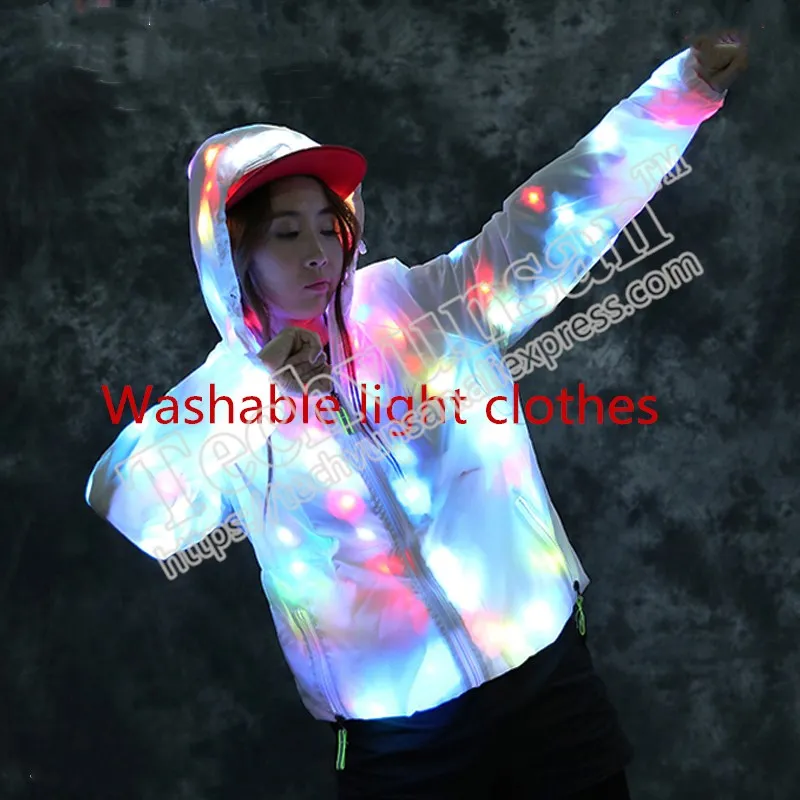 Cappotto Luminescente A Led Lavabile In Acqua Nightclub Trunking Stage Performance Windcoat Nottiluca