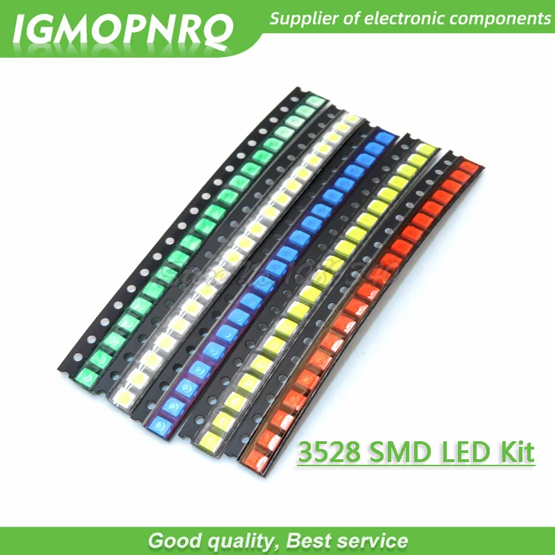 5 Colori Ogni 20Pcs = 100Pcs 3528 Smd 1210 Led Kit Rosso Giallo Blu Verde Bianco Light-Emitting Diode Tubo Luminescenti