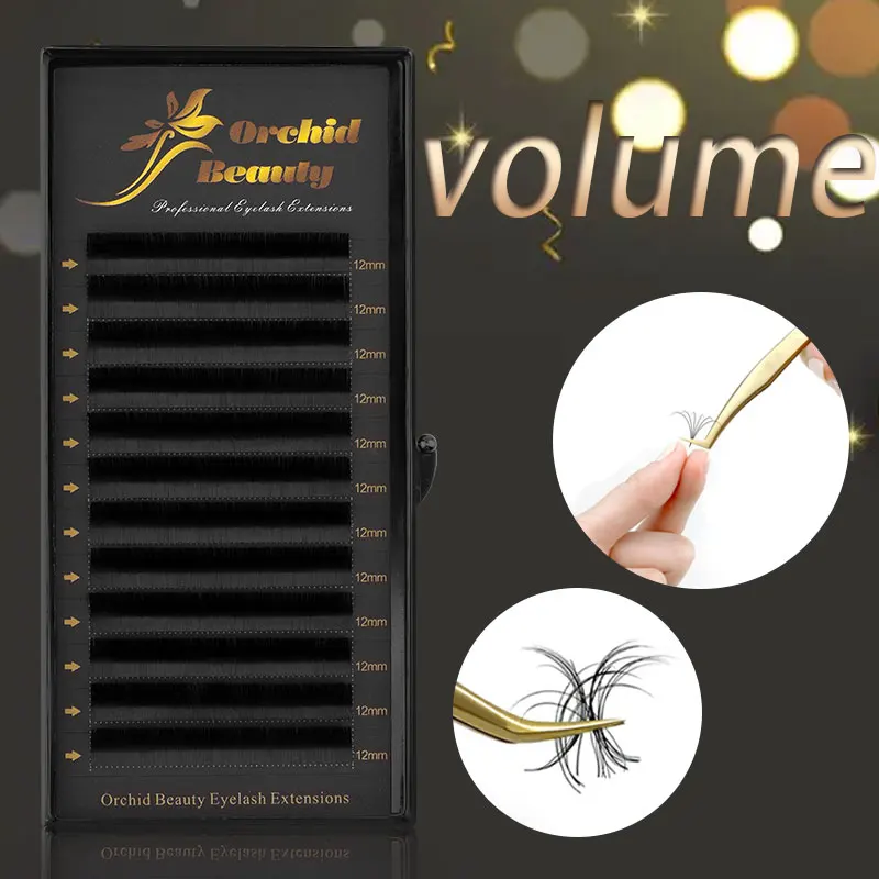 Orchid Beauty Matte Flat Lashes Ellisse False Individual Mink Eyelash Cashmere Lash Extension Ciglia Ellisse Piatte Nere Scure