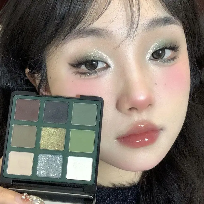 Dark Style 9 Colori Eyeshadow Palette Vintage Francese Nero Verde Contrasto Verde Oliva Smoky Korea Cheap Makeup Cosmetic Wholesale