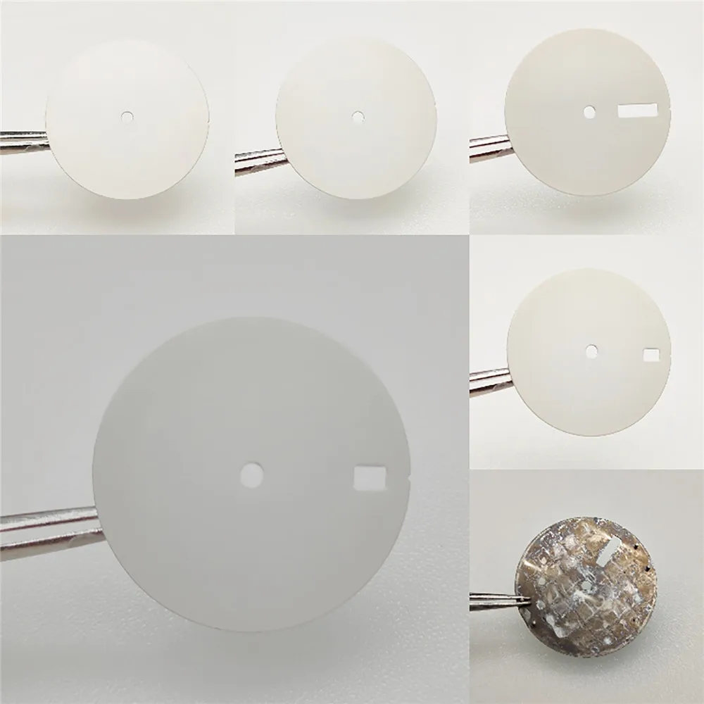 Quadrante Da 28.5Mm Quadrante Bianco Opaco Con Calendario Per Movimento Nh35 Nh36 Skx007 Srpd79 Parti Di Modifica Dell'Orologio