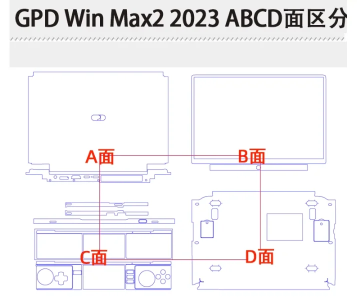Per Gpd Win Max 2 2023 / Gpd Win Max2 2022 / Gpd Win Max 2021 10.1 Pollici Full Body Bubble Free Laptop Vinyl Decal Cover Sticker