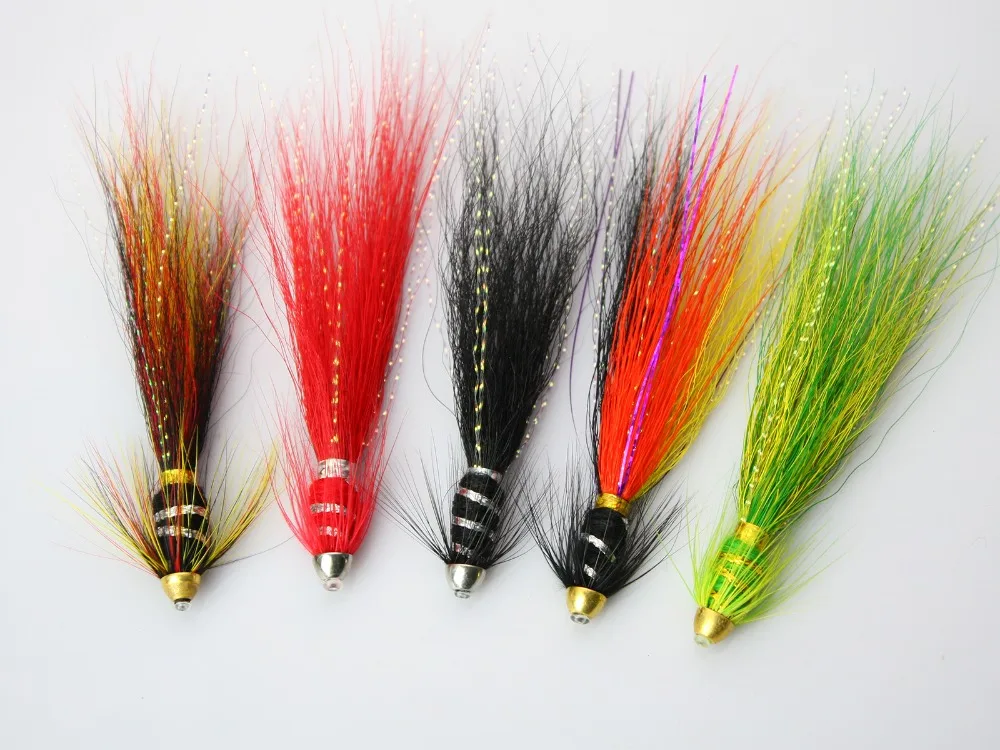Selezione Di Mosche Di Salmone Snaelda Tube Fly-Nero, Tedesco, Rosso, Willie Gunn,Highlander (Confezione Da 5)