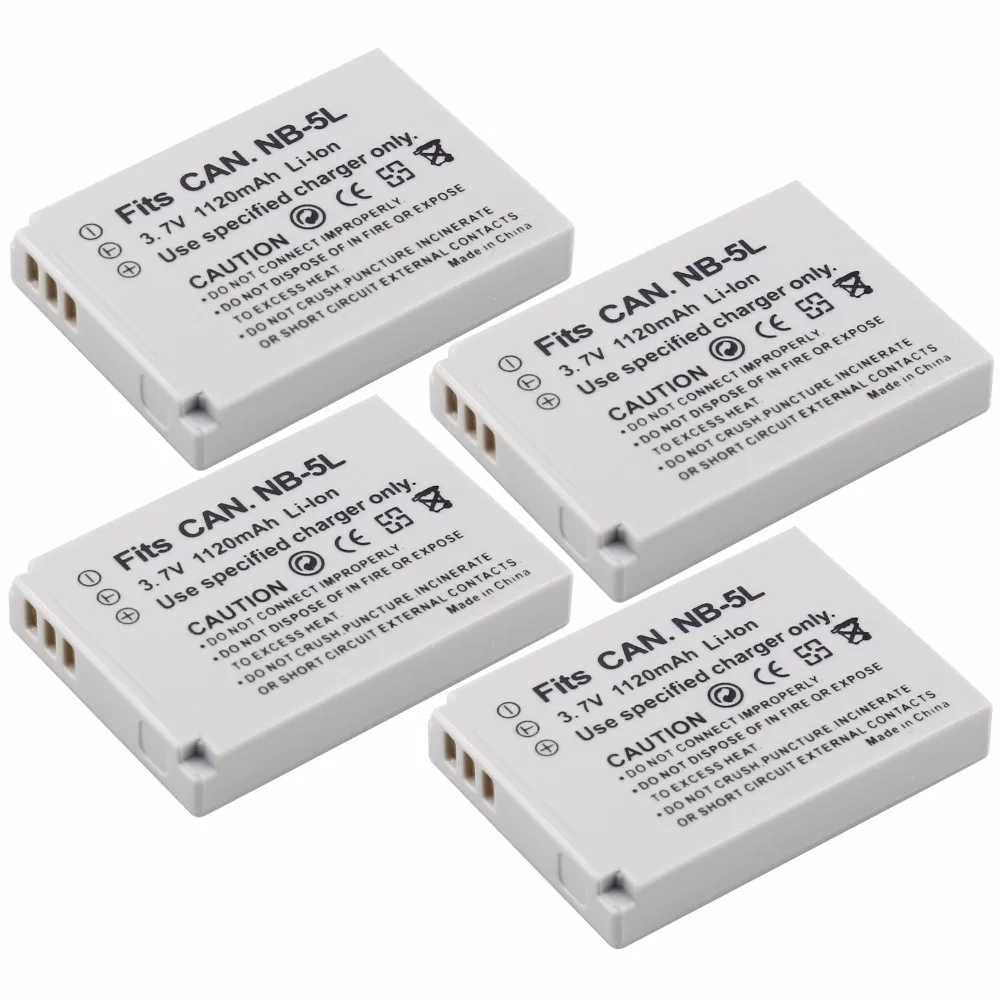 4Pcs Probty Nb-5L Nb 5L Batteria Per Canon Powershot S100 S110 Sd790Is Sd850Is Sd870Is Sd880Is Sd890Is Sd970Is Sd990Is Sx200Is