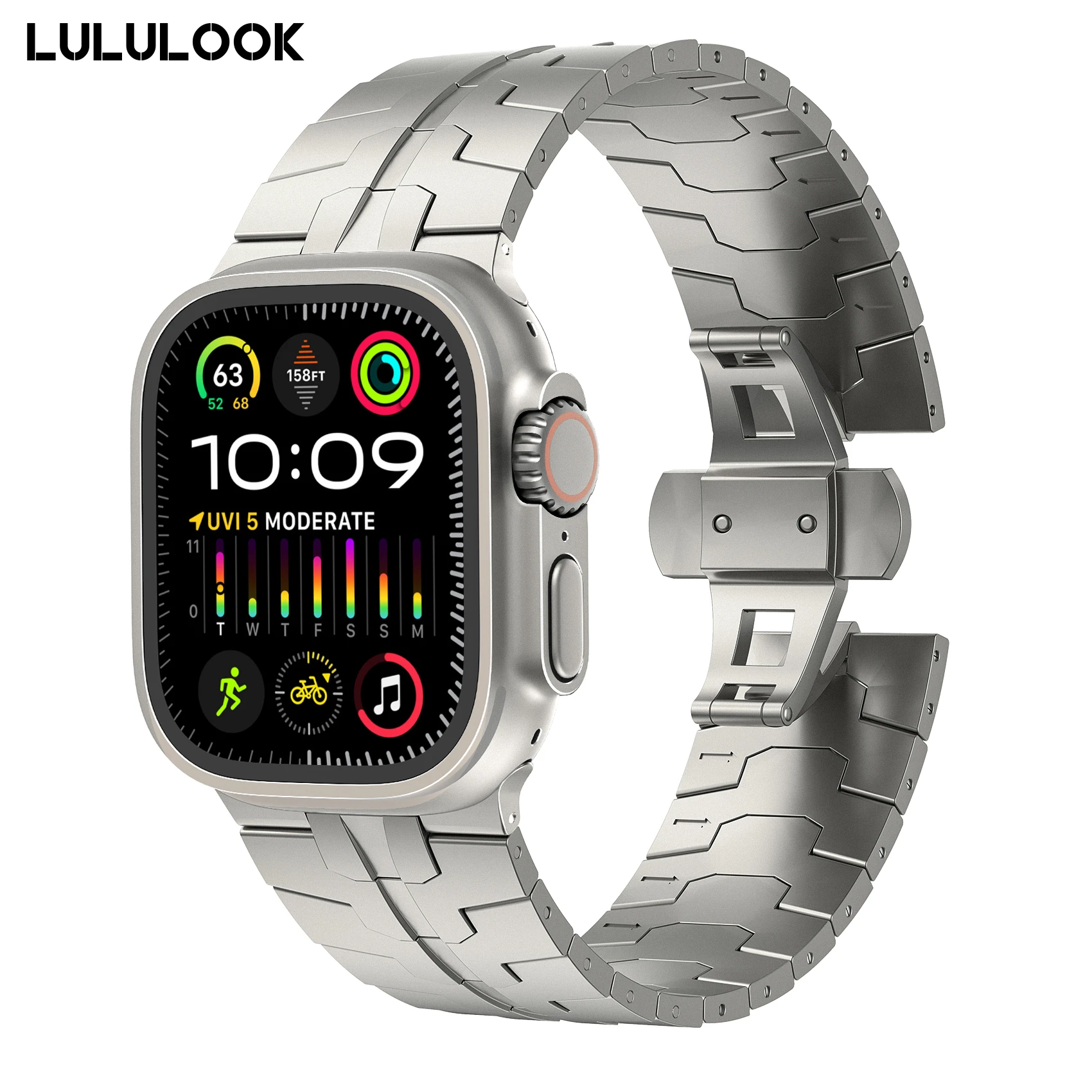 Lululook Cinturino In Titanio Per Apple Watch Ultra 2/Ultra 1, Cinturino In Titanio 49Mm Per Iwatch Ultra Titanium Color