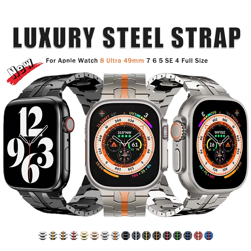 Cinturino In Acciaio Inossidabile Per Apple Watch 8 9 Ultra 2 49Mm Bracciale 8 45Mm 44Mm Cinturino In Titanio Per Iwatch 7 6 Se 45Mm 41Mm 40 44