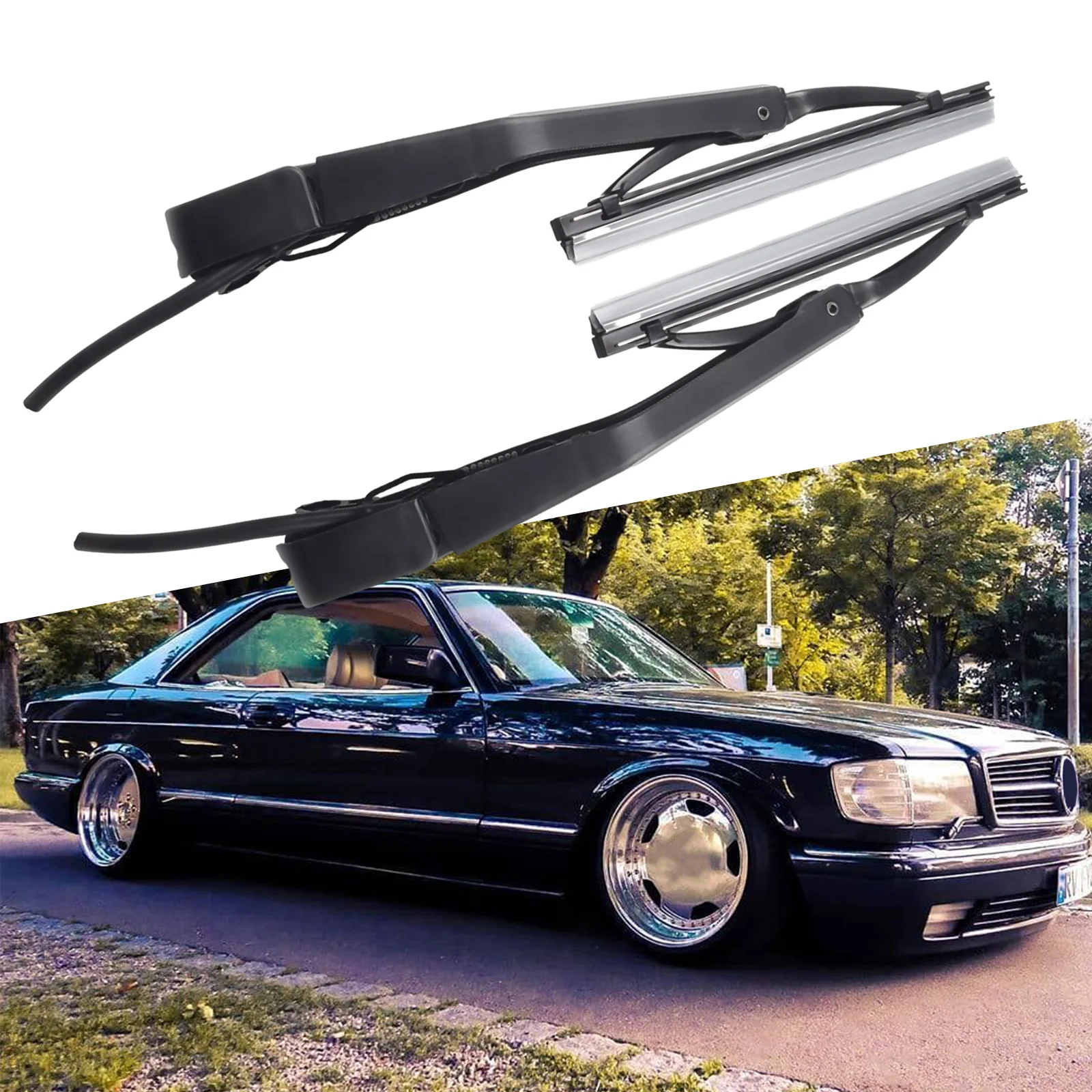 1 Paio Di Tergicristalli Per Auto Tergicristallo Per Fari Rh + Lh Per Tergicristalli Per Auto Mercedes W126 Muslimex