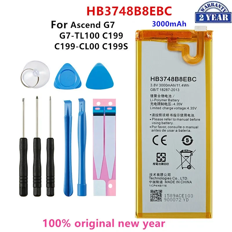 100% Batteria Originale Muslimah 3000Mah Per Huawei Ascend G7 G7-Tl100 C199 C199-Cl00 C199S Rio-Al00,Tl00 Ul00 Tools