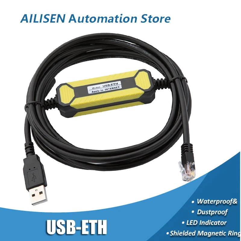 Cavo Di Programmazione Usb Usb-Eth Di Grado Industriale Convertito In Ethernet Per Plc Siemens Hmi S7-200 Smart S7-1200/1500 Fx5U Series