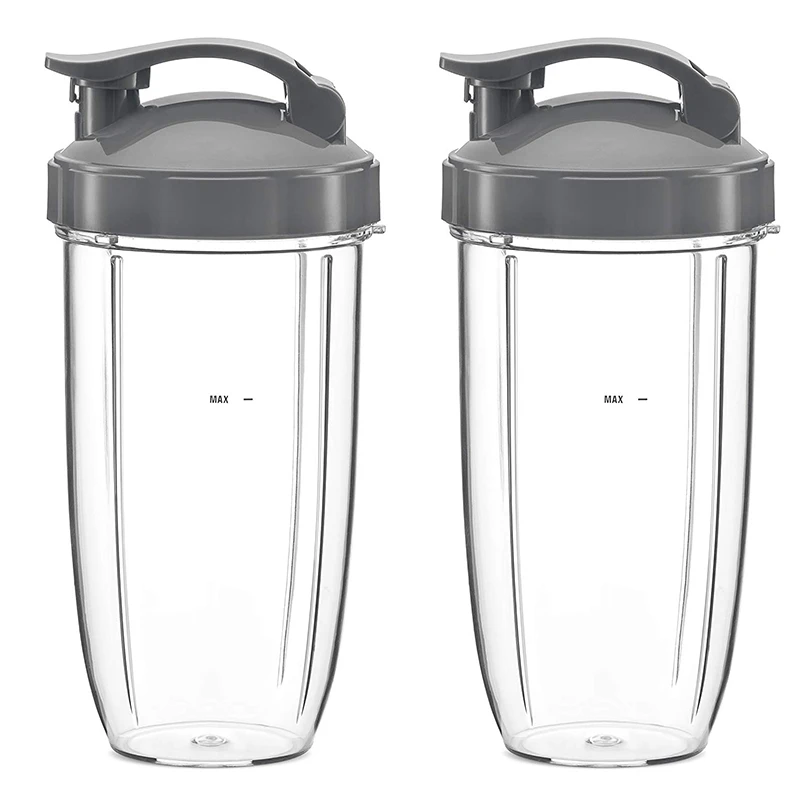 32Oz Tazze Con Flip Top Per Andare Coperchio Di Ricambio Per Nutribullet 600W E Pro 900W Blender (2 Pack)