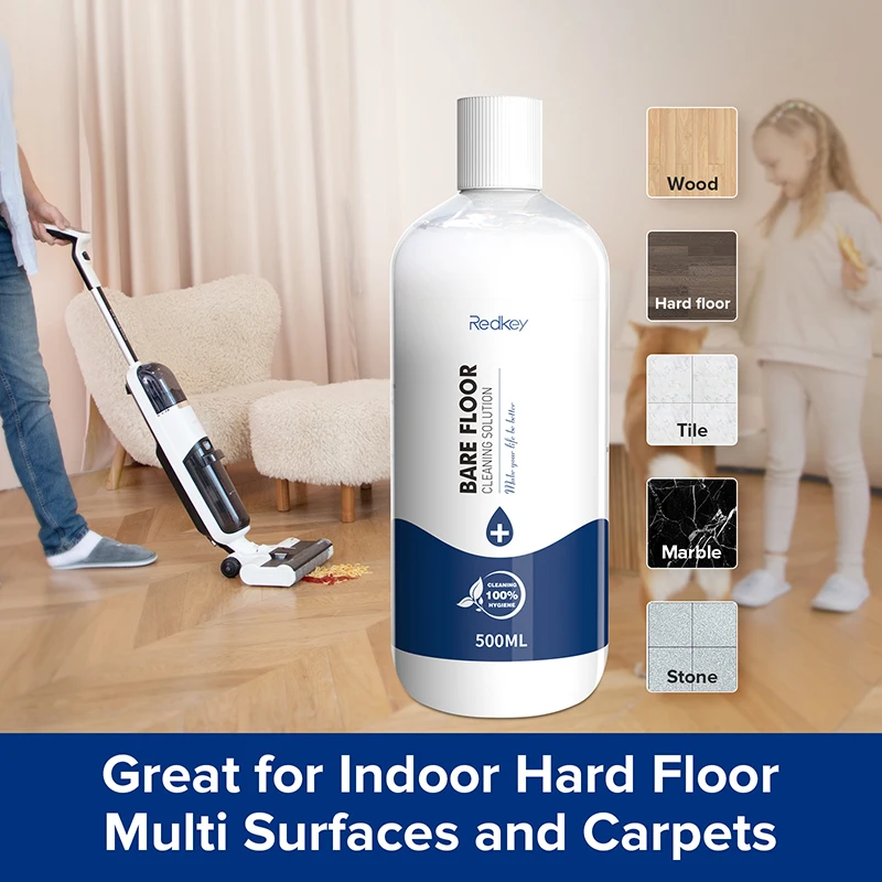 Redkey Liquido Per La Pulizia Dei Pavimenti Multi-Superficie Per Redkey W12 Wet Dry Vacuum 500Ml Legno Duro, Vinile, Piastrelle Di Ceramica, Pavimenti