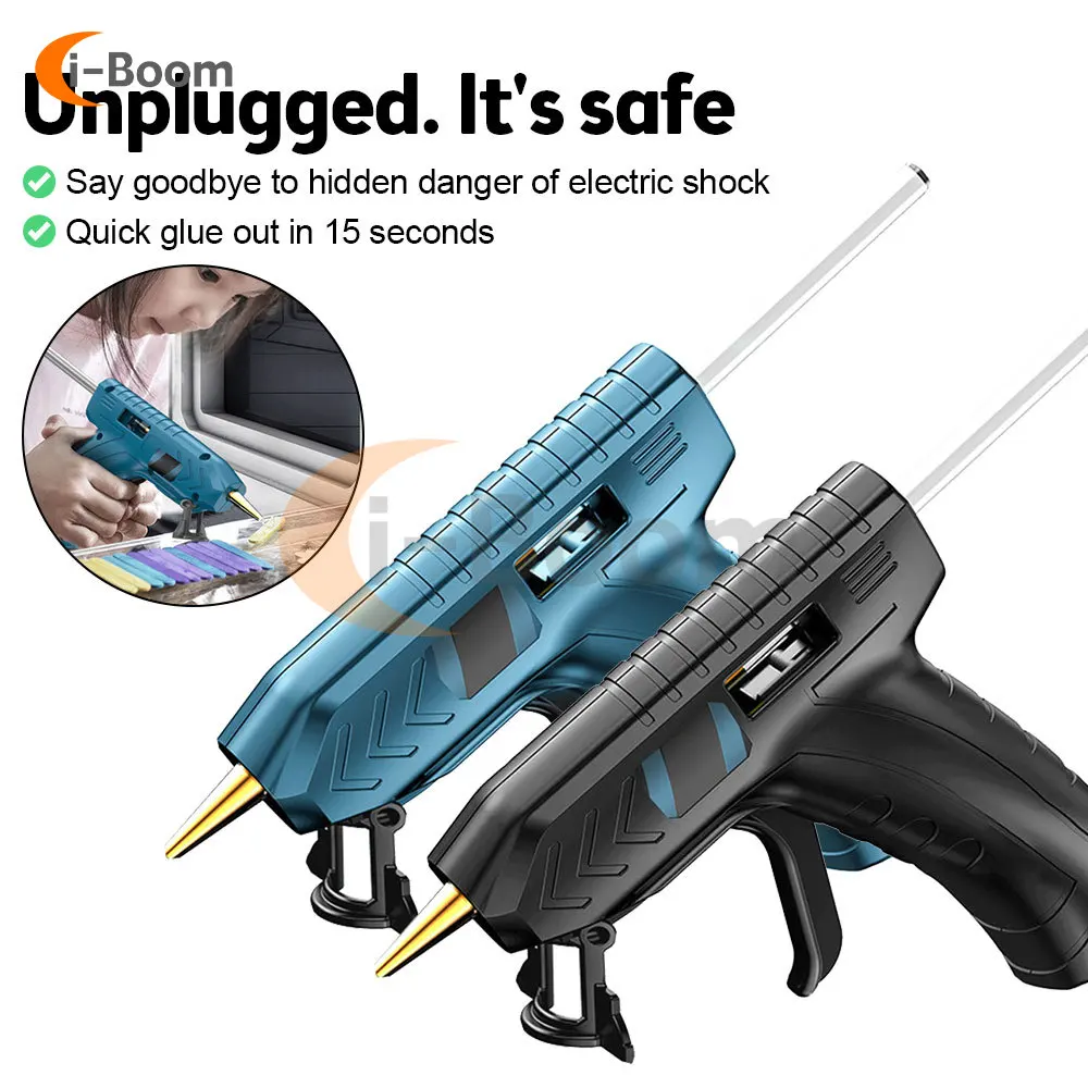Pistola Per Colla Elettrica Fai Da Te Da 130W Per Batteria Makita 18V / 21V Pistola Ad Aria Calda Per Saldatura A Caldo Fai Da Te Ugello Antiscottatur