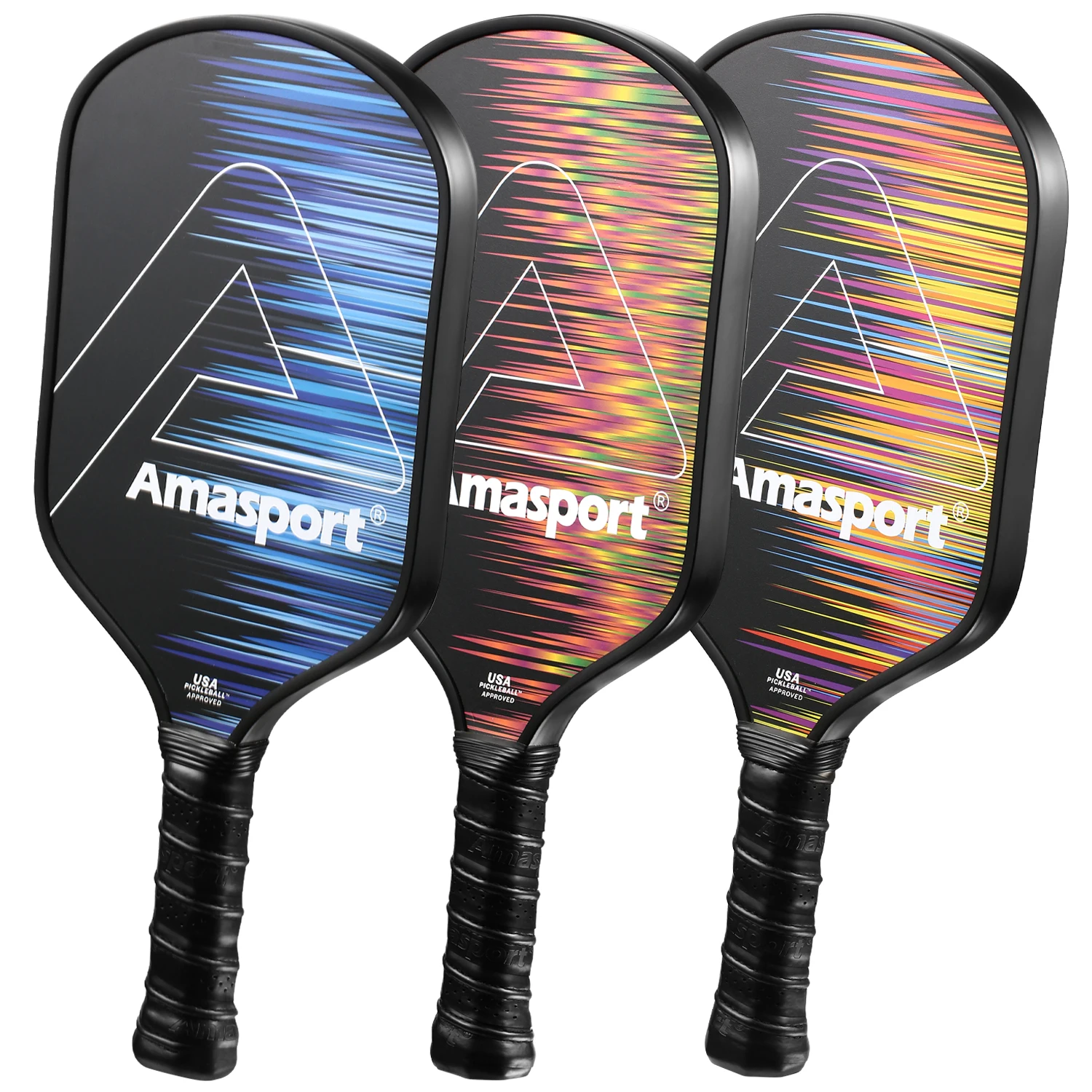 Amasport Proton Pickleball Paddle Carbon Friction Surface Pickle Ball Paddle Pa016 Usapa Approvato