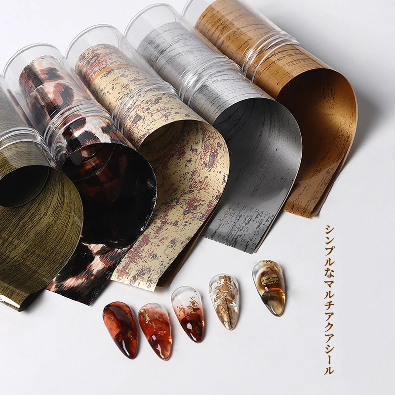 Leopard Grain Amber Animal Nail Art Foils Fashion Sexy Leopard Nail Foil Nail Transfer Sticker Adesivi Per Unghie Fai Da Te Strumenti Per Manicure