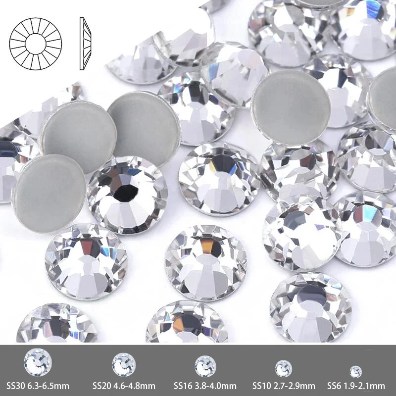 Hotfix Strass Crystal Clear Ab Flatback Iron On Strass Stones Hot Fix Strass Per Ricamo Decorazioni Vestiti Perline