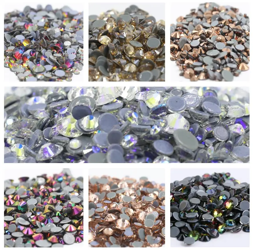 2023 Newesr Siam/Green Volcano Ghost Ab Hot Fix Strass Ss3-Ss30 Flatback Hot-Fix Strass Indumento Strass Indumento Pietra