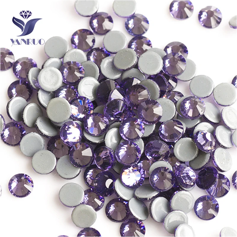 Yanruo 2058Hf Ss6-Ss30 Tanzanite Flatback Hotfix Strass Top Pietre Cristallo Strass Per Indumento