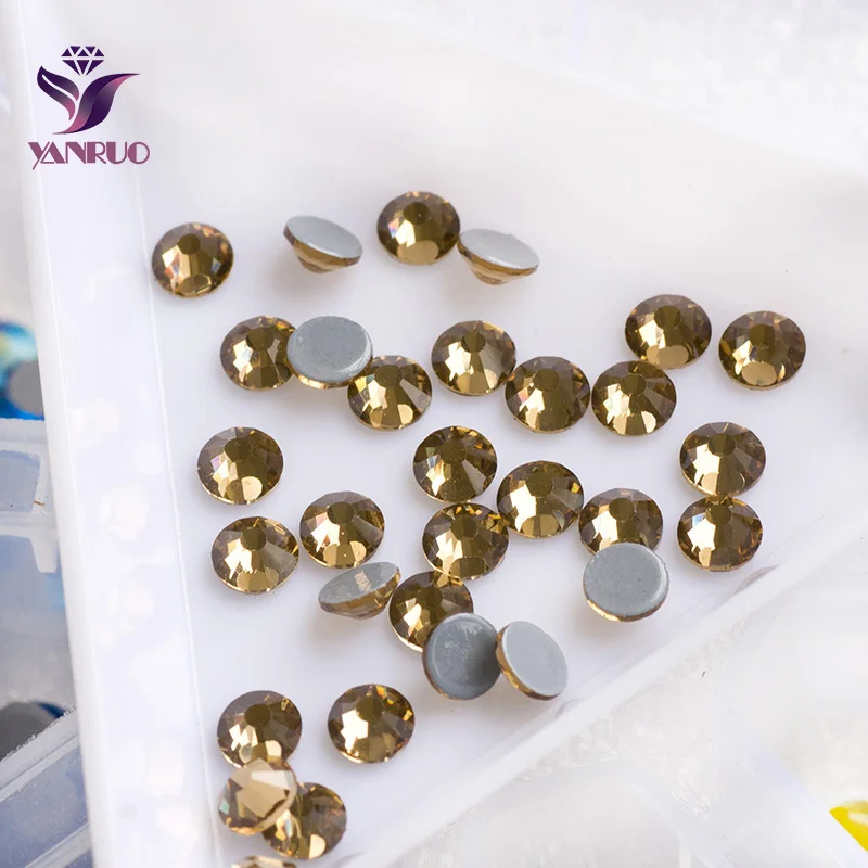 Yanruo 2058Hf Light Colorado Topaz Hot-Fix Strass Strass Flatback Crystal Stones Strass Per Cristalli Di Vetro