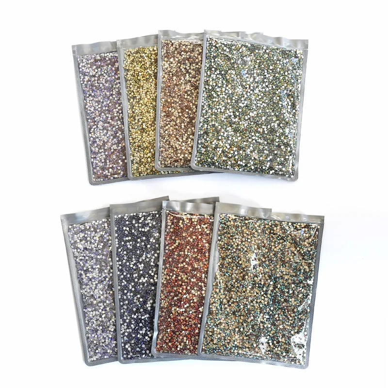 Commercio All'Ingrosso Nuovi Rivestimenti Di Colore Ss3-Ss30 Non Hot Fix Strass Alla Rinfusa Grande Pacchetto Flatback Cristallo Strass Glitter Pietra