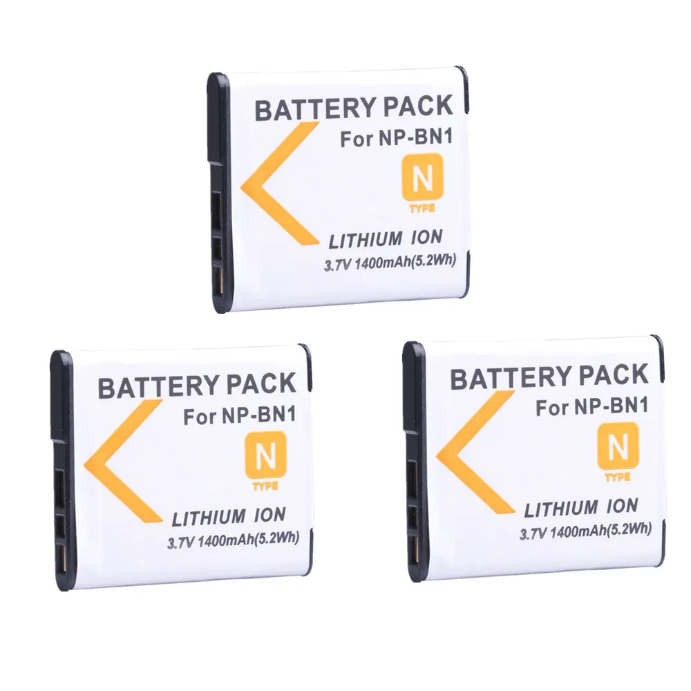 3X1400 Mah Np-Bn1 Np Bn1 Npbn1 Batterie Per Sony Dsc-W390 Dsc-W380 Dsc-W370 Dsc-W350
